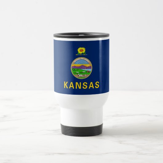 Staatsflagge Kansas Reisebecher (Mittel)