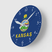 Staatsflagge Kansas Runde Wanduhr (Winkel)