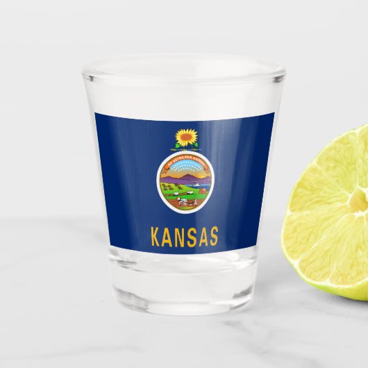 Staatsflagge Kansas Schnapsglas (Vorderseite)