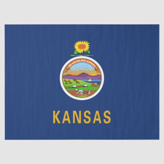 Staatsflagge Kansas Seidenpapier (Vorderseite)