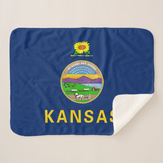 Staatsflagge Kansas Sherpadecke (Vorderseite (Horizontal))