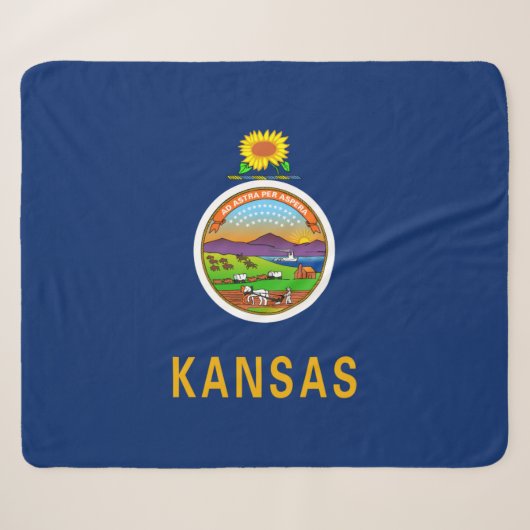 Staatsflagge Kansas Sherpadecke (Vorderseite (Horizontal))