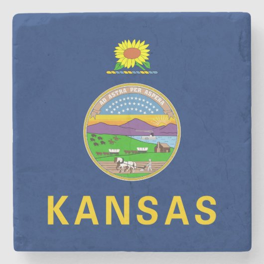 Staatsflagge Kansas Steinuntersetzer (Vorderseite)