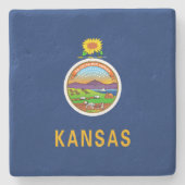 Staatsflagge Kansas Steinuntersetzer (Vorderseite)