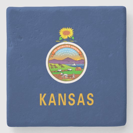 Staatsflagge Kansas Steinuntersetzer (Vorderseite)