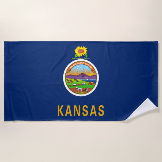 Staatsflagge Kansas Strandtuch (Vorderseite)
