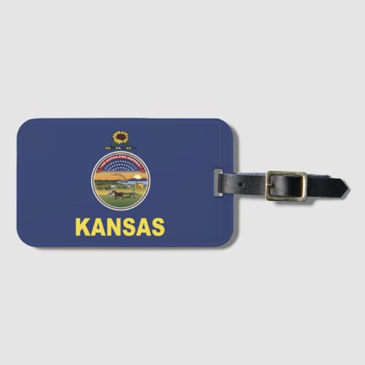 Staatsflagge Kansas, USA Gepäckanhänger (Vorderseite (Horizontal))