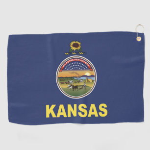 Staatsflagge Kansas, USA Golfhandtuch