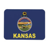 Staatsflagge Kansas, USA Magnet (Horizontal)