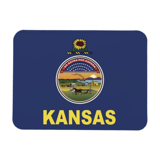 Staatsflagge Kansas, USA Magnet (Horizontal)