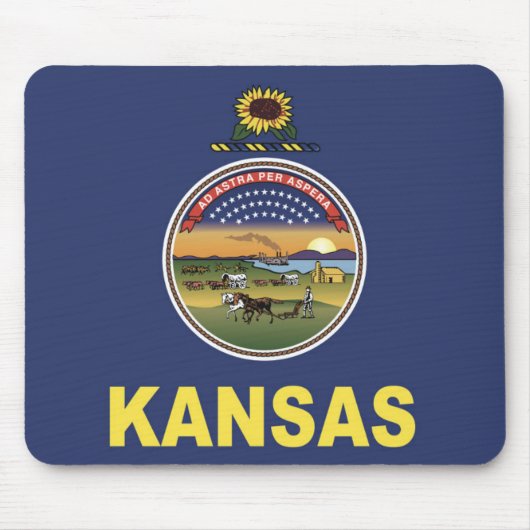 Staatsflagge Kansas, USA Mousepad (Vorne)