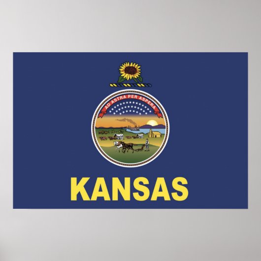 Staatsflagge Kansas, USA Poster (Vorne)