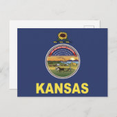 Staatsflagge Kansas, USA Postkarte (Vorne/Hinten)