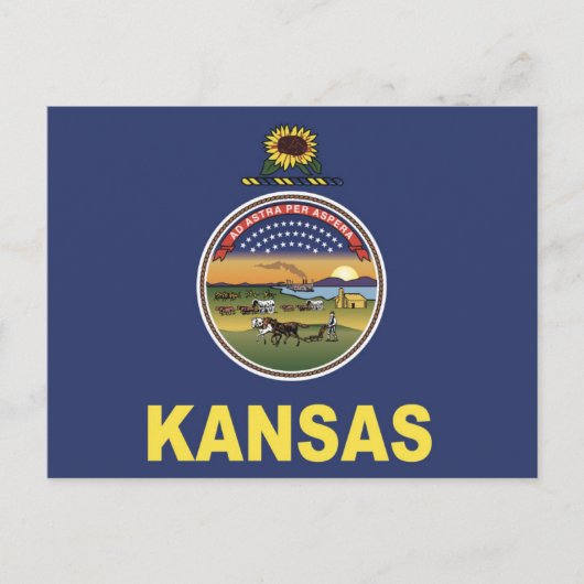 Staatsflagge Kansas, USA Postkarte (Vorderseite)