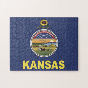 Staatsflagge Kansas, USA Puzzle