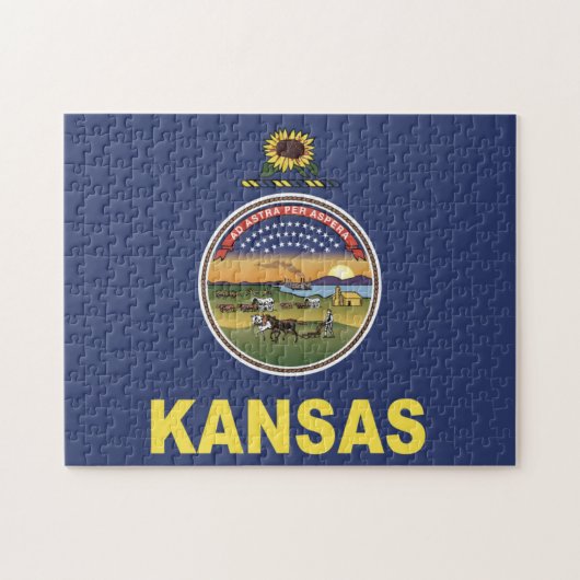 Staatsflagge Kansas, USA Puzzle (Horizontal)