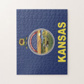 Staatsflagge Kansas, USA Puzzle (Vertikal)