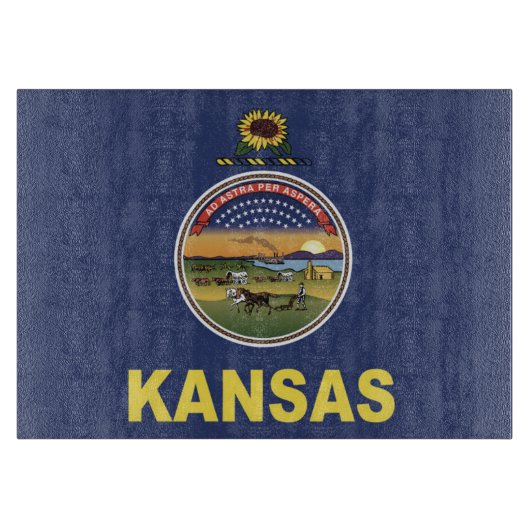 Staatsflagge Kansas, USA Schneidebrett (Vorderseite)