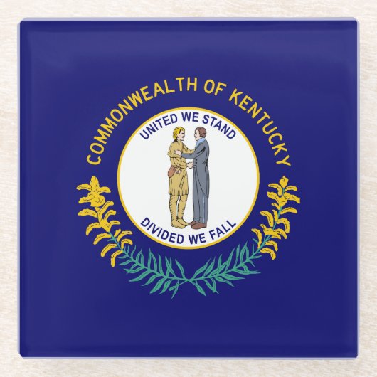 Staatsflagge Kentucky Glasuntersetzer (Vorderseite)