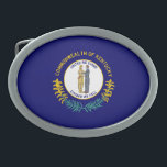Staatsflagge Kentucky Ovale Gürtelschnalle<br><div class="desc">Patriotische Kentucky-Staatsflagge.</div>
