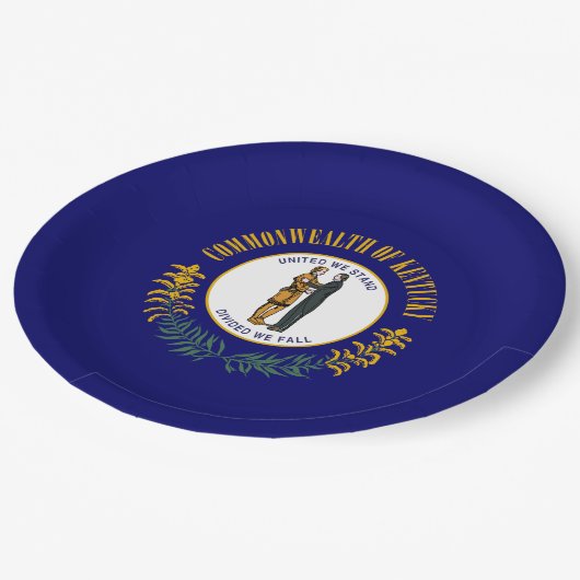 Staatsflagge Kentucky Pappteller (Schrägansicht)
