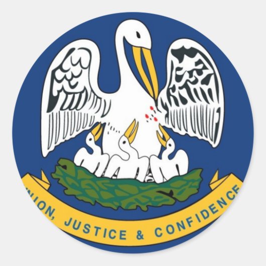 Staatsflagge Louisiana Runder Aufkleber (Vorderseite)