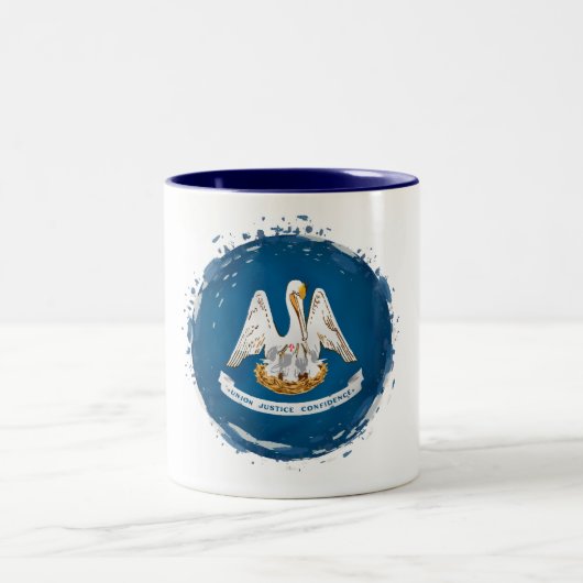 Staatsflagge Louisiana Zweifarbige Tasse (Mittel)