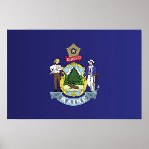 Staatsflagge Maine, USA Poster