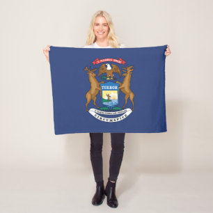 Staatsflagge Michigan, USA Fleecedecke