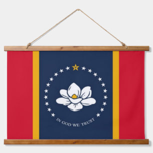 Staatsflagge Mississippi Wandteppich Mit Holzrahmen