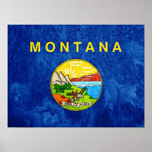 Staatsflagge Montana Poster (Vorne)