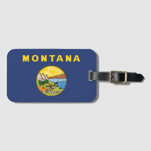 Staatsflagge Montana, USA Gepäckanhänger (Vorderseite (Horizontal))