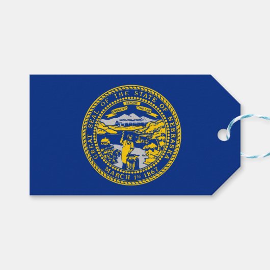 Staatsflagge Nebraska Geschenkanhänger (Vorderseite (Horizontal))