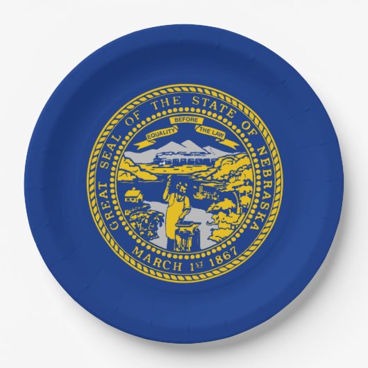 Staatsflagge Nebraska Pappteller (Vorderseite)