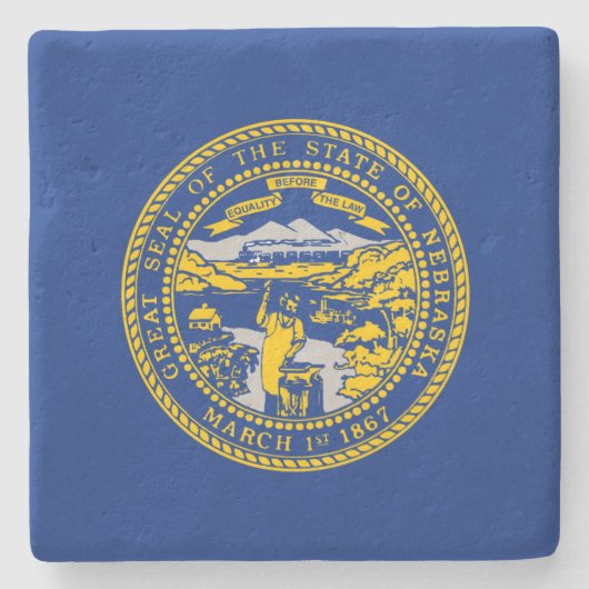 Staatsflagge Nebraska Steinuntersetzer (Vorderseite)