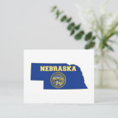 Staatsflagge Nebraska und Karte (Stehend Vorderseite)