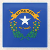 Staatsflagge Nevada Glasuntersetzer (Vorderseite)