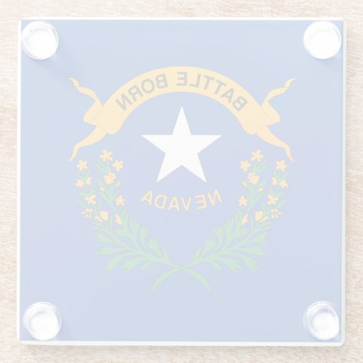 Staatsflagge Nevada Glasuntersetzer (Rückseite)