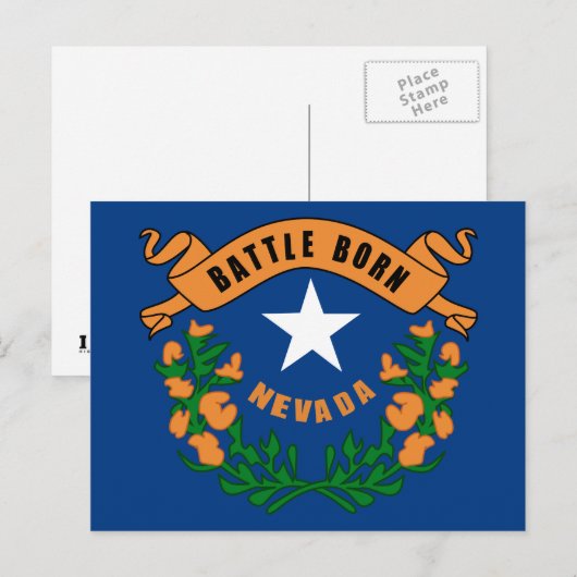 Staatsflagge Nevada Postkarte (Vorne/Hinten)