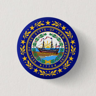 Staatsflagge New Hampshire Button