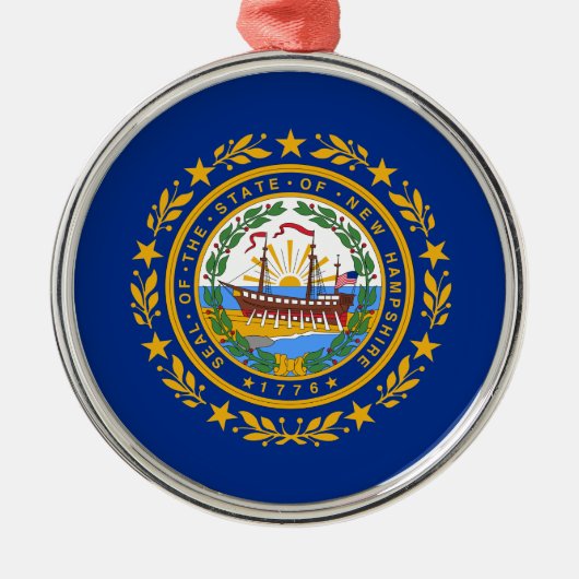 Staatsflagge New Hampshire Keramik Ornament Aus Metall (Vorne)