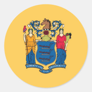 Staatsflagge New Jersey Runder Aufkleber