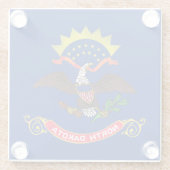 Staatsflagge Nord-Dakota Glasuntersetzer (Rückseite)