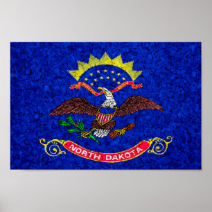 Staatsflagge Nord-Dakota Poster