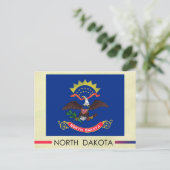 Staatsflagge Nord-Dakota Postkarte (Stehend Vorderseite)