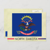Staatsflagge Nord-Dakota Postkarte (Vorne/Hinten)