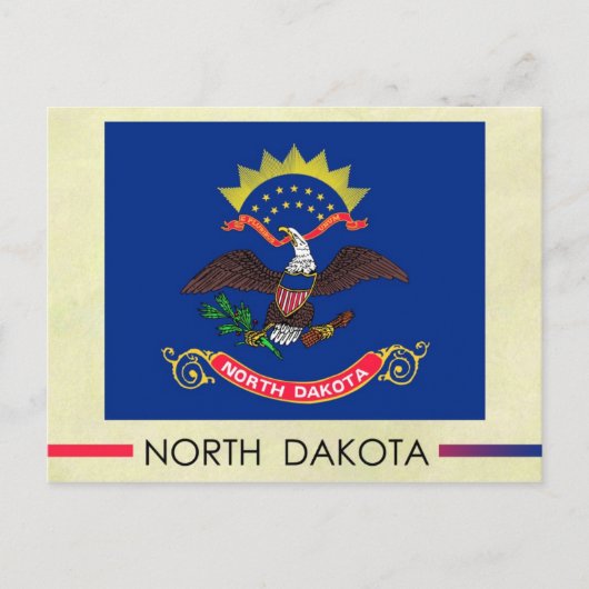 Staatsflagge Nord-Dakota Postkarte (Vorderseite)