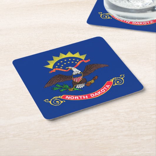 Staatsflagge Nord-Dakota Rechteckiger Pappuntersetzer (angewinkelt)
