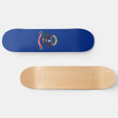 Staatsflagge Nord-Dakota Skateboard (Horizontal)