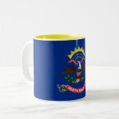 Staatsflagge Nord-Dakota Zweifarbige Tasse (Vorderseite Links)